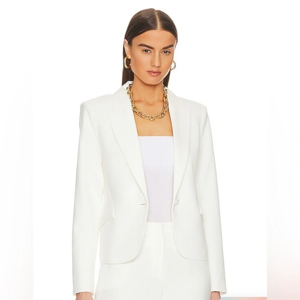 L'AGENCE Jennah Cropped Blazer in Ivory Sz 4‎ - Picture 3 of 13